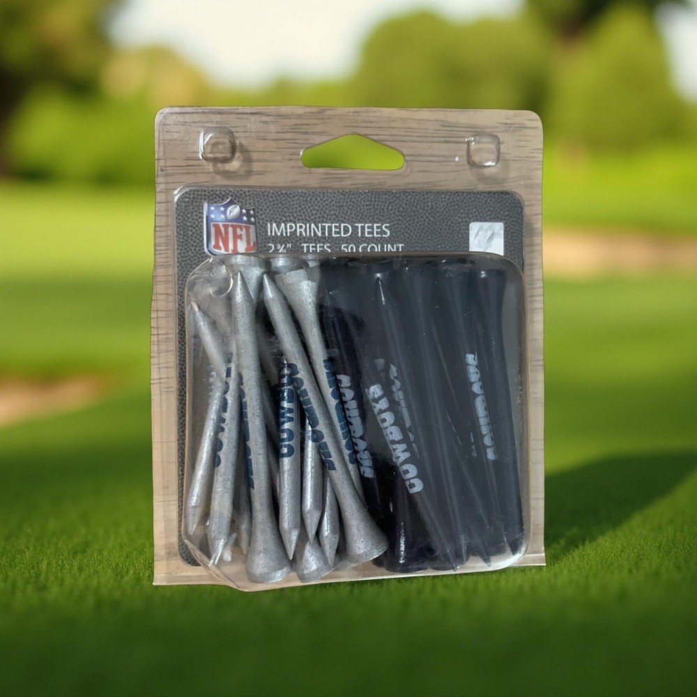 NFL Dallas Cowboys Imprinted GOLF Tees 50 Blue Silver 2.75 inches approximately